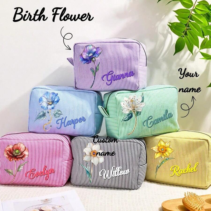 Personalized Vintage Oil Painting Gemstone Floral Large Capacity Cosmetic Bag With Name, Travel Essentials Bridesmaid Birthday Gift For Women. You Can Customize Your Name To Create A Truly Unique Piece That Showcases Your Personalized. It Is Fashionable And Practical, Making It An Excellent Gift For Birthdays, Anniversaries, Mother's Day, Christmas, Bridesmaids, Or Everyday Expressions Of Care.