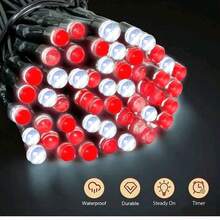 1 Pack 20/100/200 Solar Powered LED String Lights, Auto On/Off - IP54 High Quality Outdoor/Indoor Christmas Lights, 8 Lighting Modes (Flashing/Steady/Flowing/Party), Solar Panel Charging, Red & Green Fairy Lights, Suitable For Christmas Tree, Garden, Patio, Party Decor - Energy Efficient Solar String Lights, Solar Christmas Lights, Garden Lighting, Decorative Lighting, Holiday Decor, Holiday Lighting, Waterproof Lights, Home Decor, Garden (Warm, Colorful, White, Red, Green)