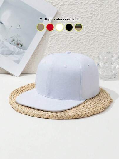 1pc Unisex Flat Brim Hip Hop Hat, Stylish Street Dance 3D Graphic, Multi-Color, Adjustable, Casual Outdoor Sports Beach, Polyester Patchwork Hard Top Baseball Cap, Suitable For Spring, Summer, Autumn, Winter