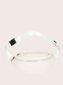 Zip Front Bum Bag - White - View 7