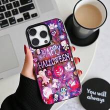 1pc Funda de Teléfono Apple de Halloween Fantasma Calabaza Búho Cráneo Negra con Agujero Grande, con Buena Textura y Función Antigolpes, Material TPU Resistente a la Suciedad, Protección Engrosada Antigolpes Antideslizante, para IPHONE Iphone17/17Air/17Pro/17Promax/16/16Plus/16Pro/16Promax/15Pro/15Plus/15Promax/15/14Plus/14Promax/14Pro/14/13Pro/13Promax/13/12Pro/12Promax/12/11Promax/11/X/Xs/ Xsmaxphonecase, para la Serie Iphone, Proporciona Protección para la Lente, y como Funda Protectora, Adecuada para - Blanco y Negro - Ver 5