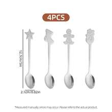 4/8/12pcs Creative Christmas Stainless Steel Coffee/Tea/Soup Spoons, 12.7cm,Christmas Decor,Partyfavor,Food Catering For Christmas
