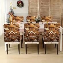 1 buc/4 buc/6 buc/10 buc Husă de scaun scurtă din pluș cu imprimeu de omuleț de turtă dulce, brad de turtă dulce, husă detașabilă pentru scaun din material pluș scurt, husă de protecție pentru spătar, potrivită pentru toate anotimpurile, husă de scaun pentru decor de sărbători pentru sufragerie, sufragerie, scaune de casă, cu protecție pentru spate, aplicabilă în restaurante, birouri, sufragerii, hoteluri și decor interior