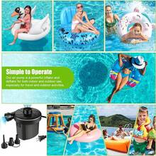 VASA NAMA Bomba De Aire Eléctrica Portátil, 150W Bomba Iador Electrico con 3 Boquillas de cojín de Aire, Desiadora para Camping al Aire Libre Colchón Hinchable, Sofá, Juguetes Hinchable - negro - Ver 7