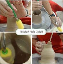 2 Pcs Telescoping Pottery Sponge Ceramic Shaping Tools, Equipped With High-Density Absorbent Sponge, Ceramic Tool Kits
