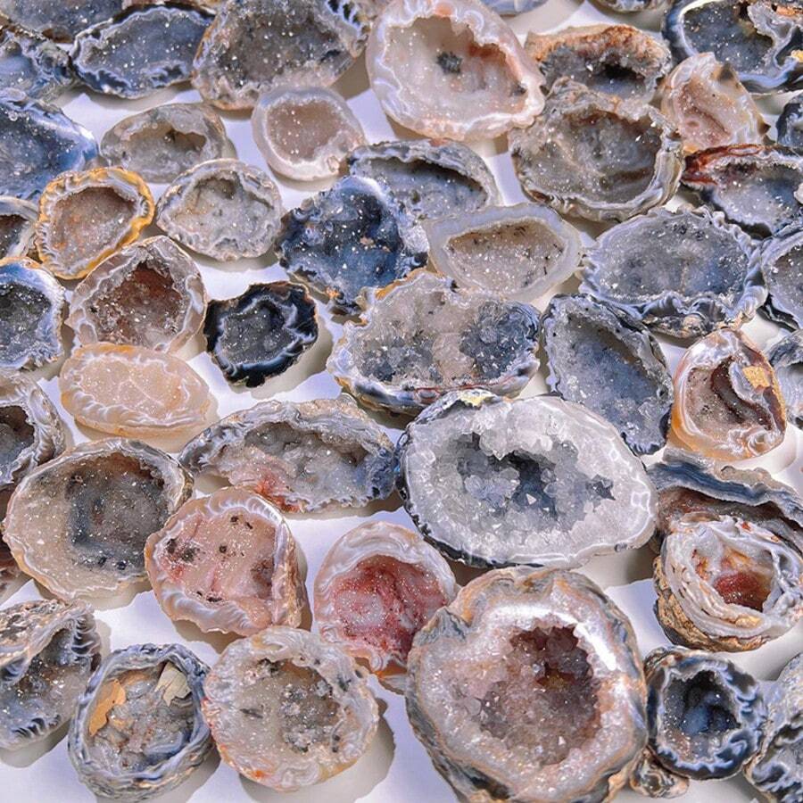 Cueva de cristal de ágata, racimo asimétrico multicolor, espécimen de piedra en bruto, colección de regalos minerales, decoración del hogar, regalo único, decoración navideña - Multicolor - Ver 1