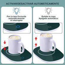 Calentador de Tazas de Café,Taza de Café de Acero Inoxidable Calentador Taza EléCtrico,DeteccióN Inteligente de Gravedad,Café Aislado,Agua,Leche,é,Adecuado para La Oficina y El Hogar (Negro) - Taza Caliente-Verde Oscuro - Ver 6