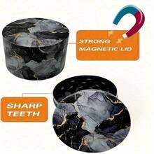 2 Inch Marble Pattern Herb Grinder Spice Mill Mortar Pestle Salt Crusher Tobacco Bud Vanilla Portable 4 Sections Manual Zinc Alloy Tobacco Raw Grass Grinder Cigarette Smoking Accessories Gift