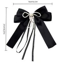 1pc Bow Hair Clip With Pearl Pendant, Elegant Lady's Hair Accessory Suitable For Daily Wear, Literary & Feminine Style, Exquisite Gift For Loved Ones, Multi-Purpose Hair Clip For Daily & Special Occasions, Claw Clips, Hair Claws, Hair Slide, Hair Barrettes