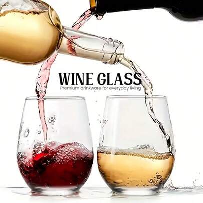 19,4 oz stiellose Weingläser, rot & weiß zweifarbig, robuster unzerbrechlicher Rand Getränkebecher, große Kapazität Weingläser verbessern Belüftung, Wein Party Zubehör (1/6 Stücke), Wein Geschenke, Essentiell für Hausbar, Gäste unterhalten, stilvolles Design, moderne Glaswaren, robustes Glas, hochwertige Qualität, Mehrzweckglas, Wein belüftende Gläser, Gastgeber, Geschenkshop