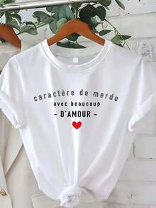 Camiseta blanca de cuello redondo - Negro - Ver 6