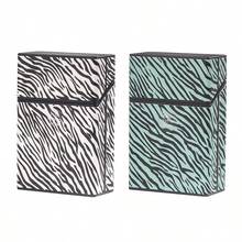 1PC Zebra Stripe Plastic 20-Cigarette Pack Cigarette Case, Portable With Lid And Snap Closure, Anti-Pressure And Moisture-Proof, Exquisite Cigarette Storage For Men And Women - Multicolor - View 2