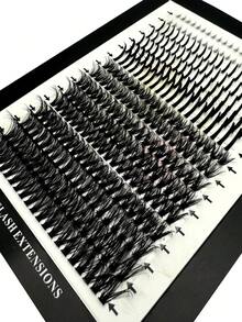 16 Rows Spiky Lash Clusters, Fluffy & Thick Lower Lashes, 320pcs, Cartoon Style Natural Spiky Cluster False Eyelashes, Fairy Cluster Fake Lashes, Delicate Cartoon Lashes, C/D Curl, 60D Mink Hair Individual Lash Extensions, Full Coverage, DIY Lash Extension At Home - Black - View 4
