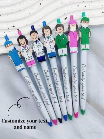 1-80 Bolígrafos con imagen médica personalizada, creativa y linda, útiles para la oficina y la escuela, convenientes para la escritura diaria, adecuados para varios profesionales como regalos conmemorativos, para dar a maestros, estudiantes y niños un regalo significativo que combina creatividad y practicidad.