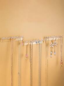 3/6/12 pièces Support de collier, Organisateur de collier, Monté au mur, Avec 8 crochets, Utilisé pour suspendre les colliers, les bijoux, les bracelets et les bagues, Cadeaux pour les filles et les femmes. Rangement de bijoux, Nécessités domestiques et quotidiennes, Pratique et pratique, Solide et durable