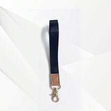 1pc Black Leopard Print Wrist Lanyard Keychain Phone Strap, Nylon Material ID Badge Holder, Multipurpose Lanyard, Great Gift For Family And Friends Christmas