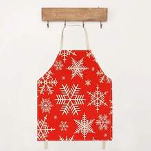 1 pièce Tablier à motif flocon de neige, tablier de nettoyage de maison imprimé créatif et amusant, tablier de cuisine imperméable et facile à nettoyer, tablier de maison créatif, uniforme de travail