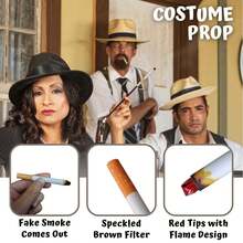 1 Retractable Smoking Pipe + 1 Fake Cigarette, Halloween Retractable Smoking Pipe Fake Cigarette Prank Toy, COSPLAY, Party Props, Halloween Ball