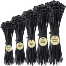 Cinchos de Plastico, 500 PCS Bridas para Cables para Electricidad, Ancho 4mm, 10/15/20/25/30cm, Cintillos de Plástico Nylon Autobloqueantes Resistente para Oficina, Hogar, Exterior(Negro) - 500 piezas - Ver 9
