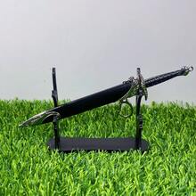 6.7inch 17cm Metal Katana Model Anime Cosplay Accessories Prop Real Size Japanese Katana Damascus Sword Original Samurai Sabre Iron Knife Black Sabre Medieval Sword Steel Blade Figure Model Gift