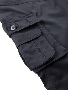 Black Multi-Pocket Men's Cargo Pants (Belt Not Included)