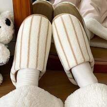 Pantuflas con suela gruesa para mujer, nuevas pantuflas con lazo lindas y cálidas para estudiantes en dormitorios interiores en otoño/invierno