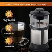 Prensa Francesa de Vidrio Lefzo - 350 ml, Manual, Ideal para Café Recién Molido, con Filtro Incluido - Vidrio con detalles en negro - Ver 9
