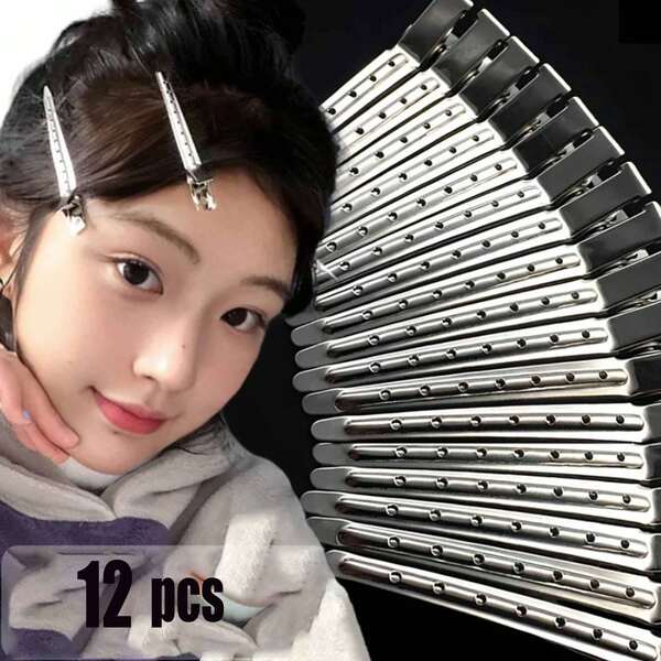 12pcs Woman Silver Hair Clips Metal Hairdressing Sectioning Clip Clamps Barber Hair Cut Use Styling Tools Hair Root Fluffy Hairpin,Fall,Hair,Hair Accessories,Accessories,Hair Accessories For Women,Travel,Hair Accessories,Accessories Women,Hair Accessory,Hair Accessories Women,Hair Tools,Hair Stuff,Stuff,Beauty Accessories,Gifts,Travel,Gifts For Women,Hair Stuff,Stocking Stuffers