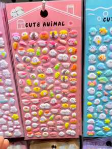 可爱卡通动物泡沫贴纸,文具,笔记本贴纸,笔记本衬纸,贴纸笔记本,不干胶贴纸 - 彩色 - 查看 9