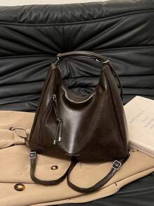 韩版时尚女新款链条肩带背包休闲大容量多功能单肩包，