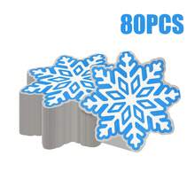 80/40/20 pezzi Tovaglioli monouso da 13 x 13 pollici con motivo a fiocco di neve, si aprono per mostrare quattro motivi ottagonali a fiocco di neve, adatti per la ristorazione quotidiana in occasioni festive, feste di Natale, matrimoni a tema invernale o natalizio, ristoranti occidentali, caffè, ecc.