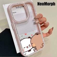 Funda para teléfono con diseño de osito adorable, doble cara, 3 en 1. Compatible con phone 16 Pro Max, 16, 15 Pro, 14, 14 Plus, 14 Pro, 13, 13 Pro, 12 Pro, 11 Pro y Pro Max. Suave, resistente a caídas y manchas. Ideal para hombres y mujeres. - Negro - Ver 5