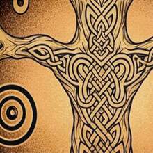 Conjunto de capa de edredom de microfibra com tema artístico místico, 2/3 peças, com padrão intrincado da Árvore da Vida Celta, impresso em 3D, para decoração boêmia e espaços de retiro espiritual (tamanho 135 x 200, apenas 1 fronha)