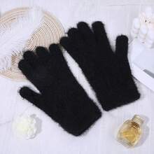 1 paire de gants d'hiver magiques pour femmes et hommes, gants thermiques chauds et extensibles pour temps froid. Gants tricotés noirs pour la course, la randonnée, la conduite