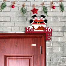 1 pièce Décoration de coin de porte en bois pour Noël, ornement suspendu, décoration de coin de porte et de fenêtre Hohoho pour Noël, style thème de Noël avec magnifique bonhomme de neige, convient pour la décoration de porte et de fenêtre de Noël, décoration suspendue en bois, convient pour les cadeaux de décoration de fête de Noël