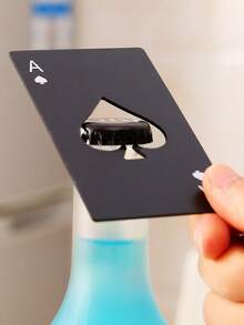 Ouvre-bouteille de bière avec logo de texte personnalisé, ouvre-bouteille en acier inoxydable créatif en forme de pelle et de carte à jouer, tire-bouchon de vin pour la maison