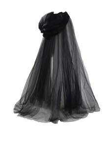 1pc Adult Hooded Witch Cape - Long Breathable Mesh Costume Accessory, With Adjustable Drawstring Hood, Unisex Halloween Party Outfit, Suitable For Halloween Costumes And Theme Events - Multicolor - View 5