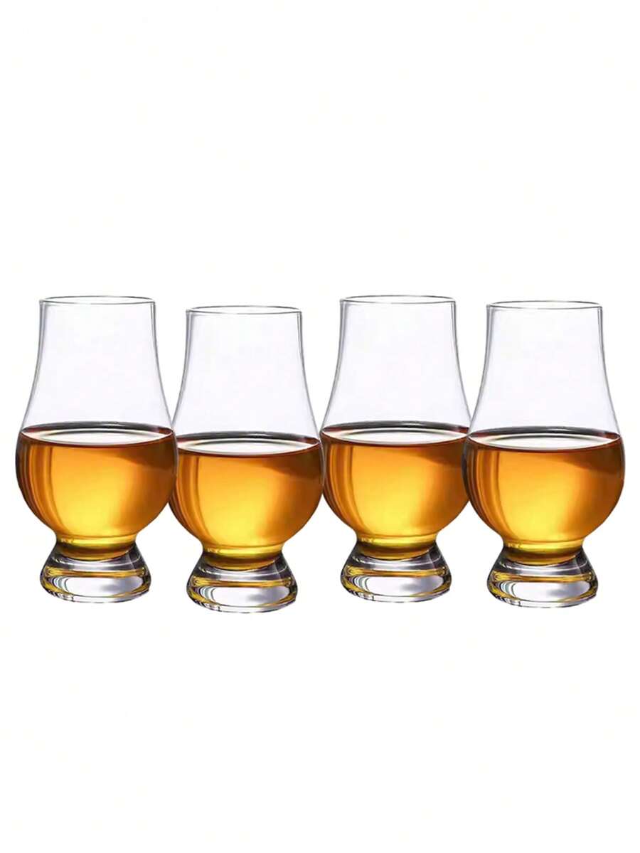 4pcs, 200ml/6.76oz Glass Cups, Transparent Crystal Whiskey Glass, Reusable, Suitable For Tequila, Vodka, Brandy, Wine, Suitable For Various Occasions Such As Family Gatherings, Bars, Etc - 4個裝玻璃杯 - 查看 1