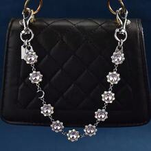 1 Pc Retro Fashion Oval Carved  Bag Chain Hanging High-End Feeling Belongs To Crossbody Bag Extension Chain Accessories - 銀色 - 查看 3