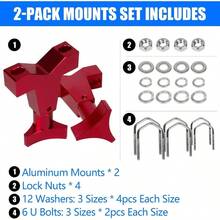 Montaje De Tubo De Gato De Elevacin Alta 1 - 2.5 para Vehculo Universal Camin RZR Offroad Montaje De Gato De Elevacin Ajustable Rojo - inicial - Ver 5