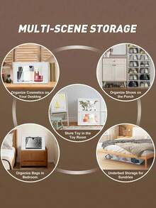 12/6/4/2 piezas Caja de almacenamiento de zapatos de plástico transparente para dormitorio, caja de almacenamiento plegable, tipo tapa abatible, caja de zapatos transparente debajo de la cama, a prueba de humedad y polvo