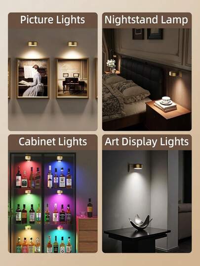 1/3/ Wireless Metal Art Battery Powered LED Picture Lights, Magnetic Lamp, Fairy Lamps, Led Night Light, Lighting, Book Lights Room Adjustable Temperature, Timer, Remote Press Control Perfect Gallery, Stairs, Corridors view 7