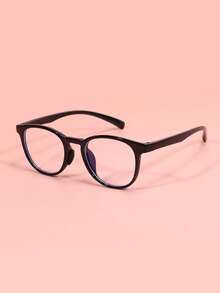 1 Pair Kids Oval Frame Fashion Non-Prescription Glasses, Suitable For Boys And Girls Daily Decoration, Back To School, Holiday, Travel, Halloween Party, Photography Props