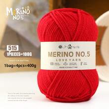 400g Wool Yarn, 245 Thick Alpaca Wool Yarn, Casual Knitting Bar Knitting Yarn, Suitable For Making Fashionable Coats, Scarves, Hats, Gloves, Wool Carpets, Wool Cushions, Handicrafts, Clothing, 50% Wool, 50% Polyester, 1 Bag = 4 Balls = 400g - Four Packs - View 24