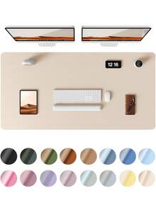 Leather Desk Pad, Office Desk Mat, Large Mouse Pad, Writing Board, Office Desk Blotter, Black, White, Purple, Pink, Gray, Green, Blue Non-Slip PU Leather Imprint, Laptop Pad, Waterproof Writing Mat For Office And Home Gaming Mouse Pad Desk Accessories Office Supplies Office Desk Accessories Mousepad Mouse Pad For Desk - Multicolor - View 59