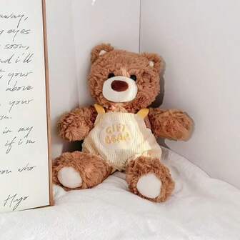 Cute Overalls Teddy Bear, Plush Stuffed Teddy Bear Doll, Sitting Pose Plush Doll Decor, Gift For Valentine's Day, Children's Day, Christmas