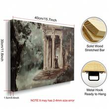 1pc Framed/Unframed Pride And Prejudice Temple Proposal Wall Art Poster Canvas Print Retro Cottagecore Aesthetic Decor Bookworm Vintage Painting For Dorm,Apartment,Bedroom,Living Room,Modern Home Decoration - Multicolor - View 11