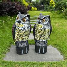 1 قطعة، نافرة البوم ذات الرأس الدوار، طارد الطيور البلاستيكي، تصميم مكافحة الآفات الخارجية لحماية الحديقة، ديكورات خارجية، لطرد السناجب والفئران! مثالية لحديقتك أو شرفتك أو شرفتك