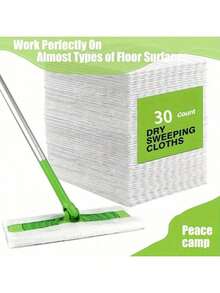 100pcs Dry Sweeping Cloths Pads, Compatible With Sweeper - Disposable Duster Refills Mop Pads For Floor Mopping And Cleaning, Thickened Disposable Electrostatic Dust Removal Paper, Disposable Mopping Cloth, Dusting Cloths - White - View 8