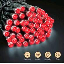 1 Pack 20/100/200 Solar Powered LED String Lights, Auto On/Off - IP54 High Quality Outdoor/Indoor Christmas Lights, 8 Lighting Modes (Flashing/Steady/Flowing/Party), Solar Panel Charging, Red & Green Fairy Lights, Suitable For Christmas Tree, Garden, Patio, Party Decor - Energy Efficient Solar String Lights, Solar Christmas Lights, Garden Lighting, Decorative Lighting, Holiday Decor, Holiday Lighting, Waterproof Lights, Home Decor, Garden (Warm, Colorful, White, Red, Green)
